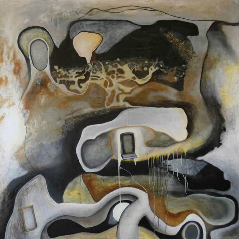 Land, akryl på lærred, 100x100 cm