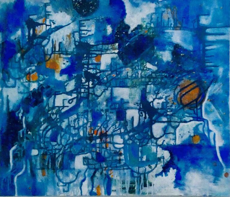 Nat, akryl på lærred, 70x60 cm