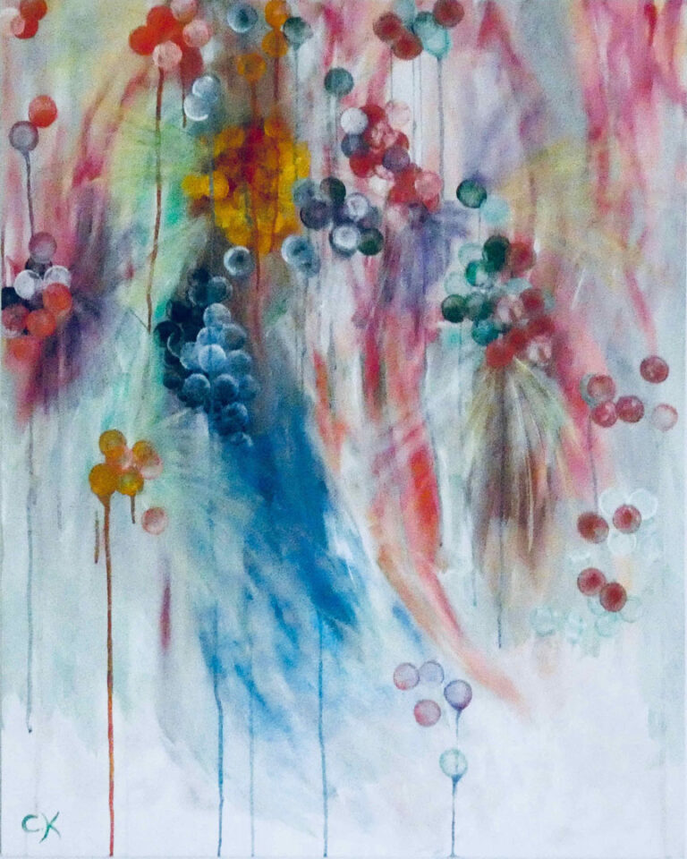 Op, akryl på lærred, 100x80 cm